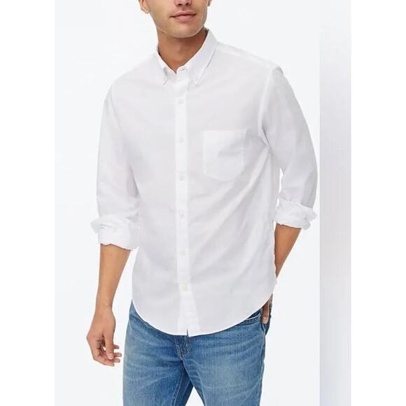 NWOT J.Crew Slim Untucked Flex Performance Casual Shirt White Size Small